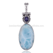 Pendentif en argent Larimar et Iolite 925